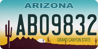 AZ license plate ABO9832