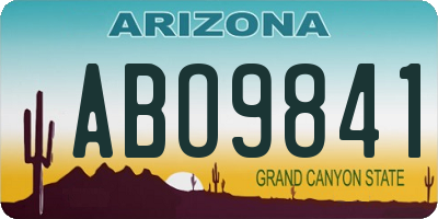 AZ license plate ABO9841