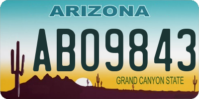 AZ license plate ABO9843