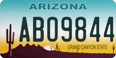 AZ license plate ABO9844