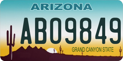 AZ license plate ABO9849