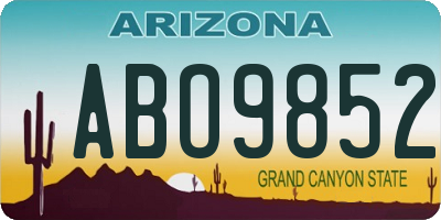 AZ license plate ABO9852
