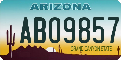 AZ license plate ABO9857