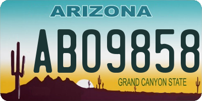 AZ license plate ABO9858
