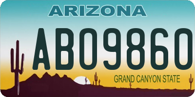 AZ license plate ABO9860