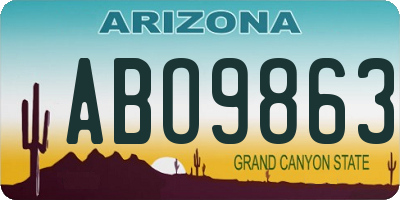 AZ license plate ABO9863