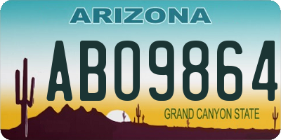 AZ license plate ABO9864