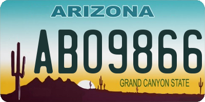 AZ license plate ABO9866