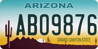 AZ license plate ABO9876