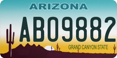 AZ license plate ABO9882