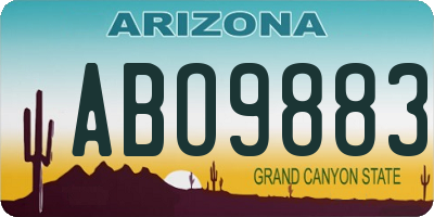 AZ license plate ABO9883