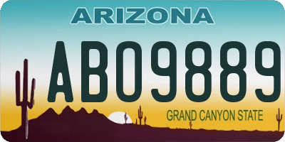 AZ license plate ABO9889