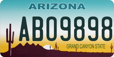 AZ license plate ABO9898