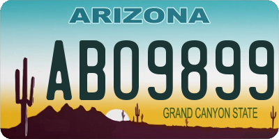 AZ license plate ABO9899