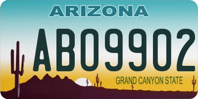AZ license plate ABO9902