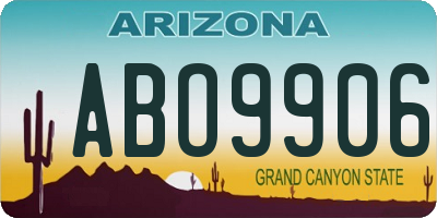 AZ license plate ABO9906