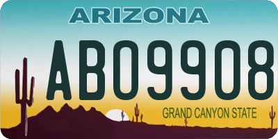 AZ license plate ABO9908