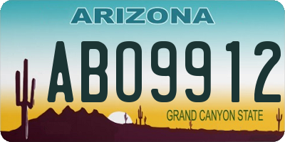 AZ license plate ABO9912