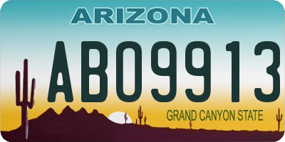 AZ license plate ABO9913