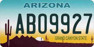 AZ license plate ABO9927