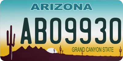AZ license plate ABO9930