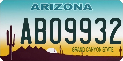 AZ license plate ABO9932