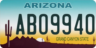 AZ license plate ABO9940
