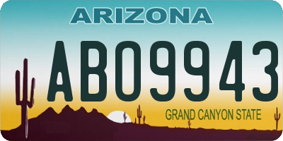 AZ license plate ABO9943