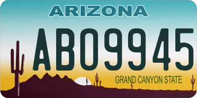 AZ license plate ABO9945