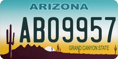 AZ license plate ABO9957