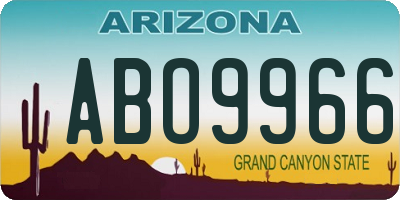 AZ license plate ABO9966