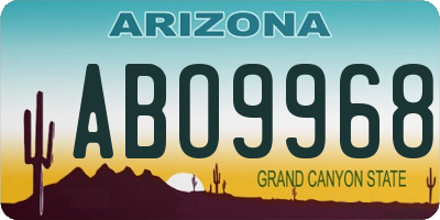 AZ license plate ABO9968