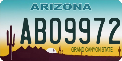 AZ license plate ABO9972