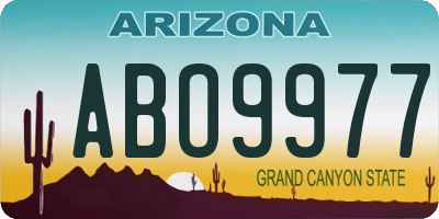 AZ license plate ABO9977