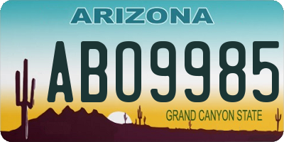 AZ license plate ABO9985