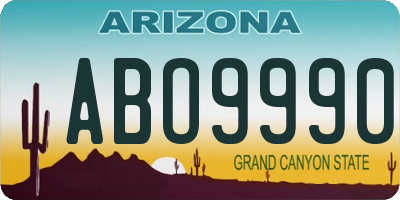 AZ license plate ABO9990