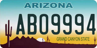AZ license plate ABO9994