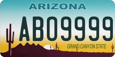 AZ license plate ABO9999