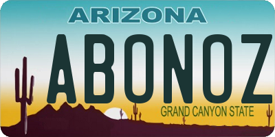 AZ license plate ABONOZ