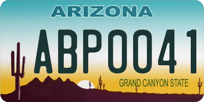 AZ license plate ABP0041