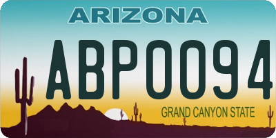 AZ license plate ABP0094