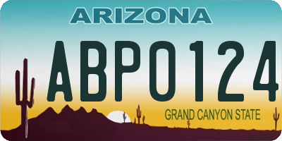 AZ license plate ABP0124