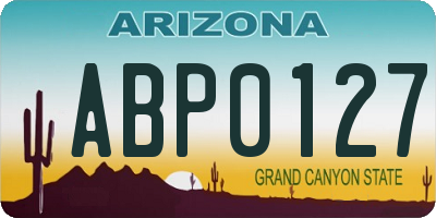AZ license plate ABP0127