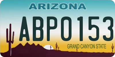 AZ license plate ABP0153