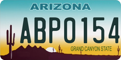 AZ license plate ABP0154