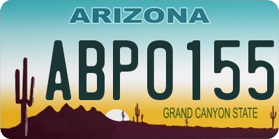 AZ license plate ABP0155