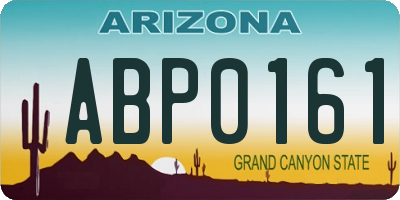 AZ license plate ABP0161