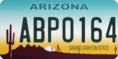 AZ license plate ABP0164