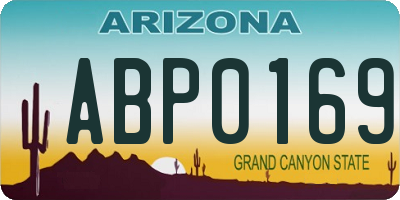 AZ license plate ABP0169