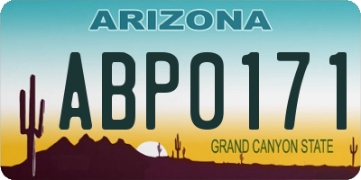 AZ license plate ABP0171